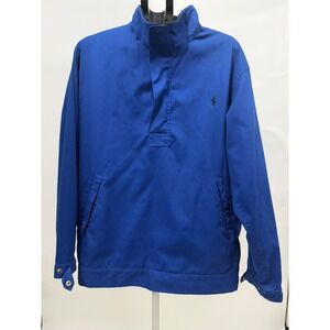 VTG Polo Golf Ralph Lauren Mens Blue Quarter Zip Windbreaker Jacket Pullover M